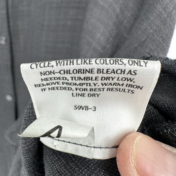 Eileen Fisher Shirt Womens Large Gray Button Front Tunic 3/4 Sleeve Linen - Picture 10 of 12